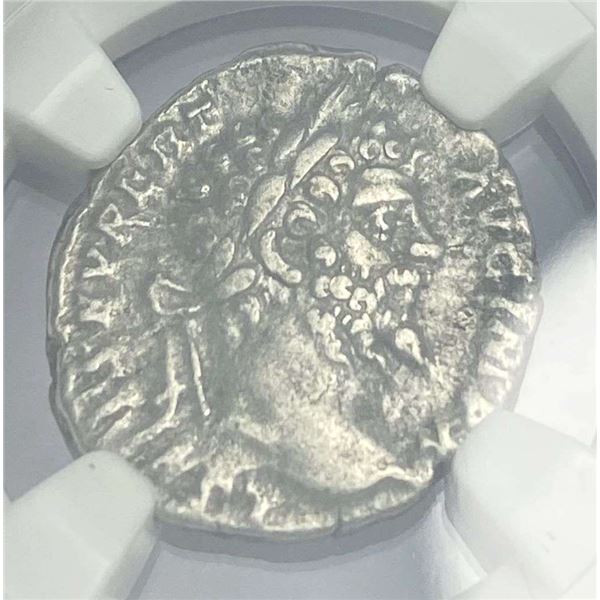 Roman Empire Sept. Severus AR Denarius (AD 193-211) NGC Ch. VF