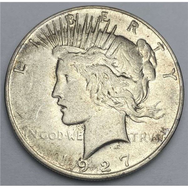 1927-D Peace Silver Dollar AU Details