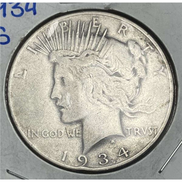 1934-S Peace Silver Dollar Fine