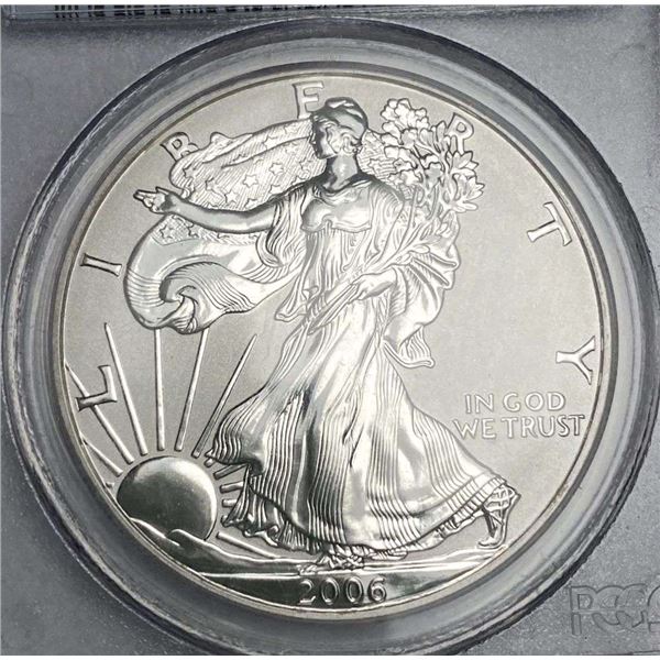 2006-P American Silver Eagle PCGS PR69 Reverse PF 20th Anniversary