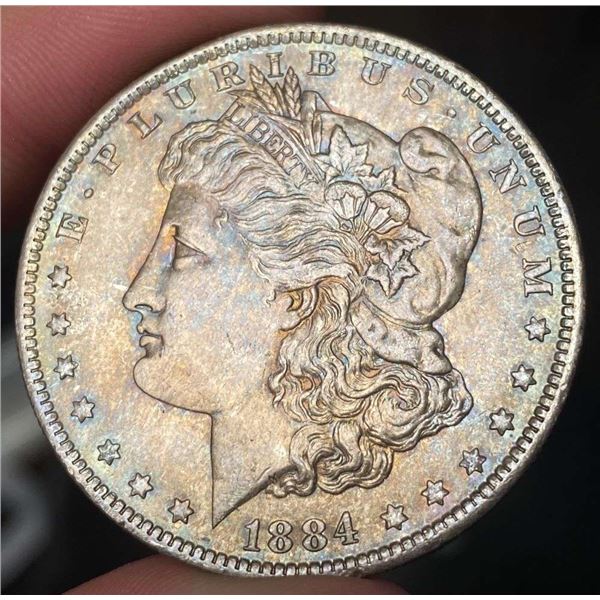 Toned 1884-O Morgan Silver Dollar MS64