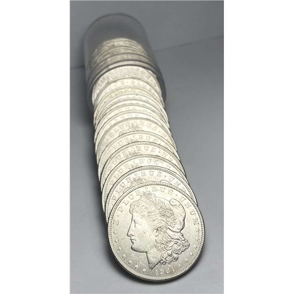 Roll (20-coins) Old Time Grandpa Fresh 1921 Morgan Silver Dollars BU