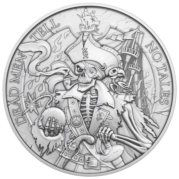 (5) Rolls (100-coins) Dead Men Tell No Tales Design 1 ozt .999 Silver
