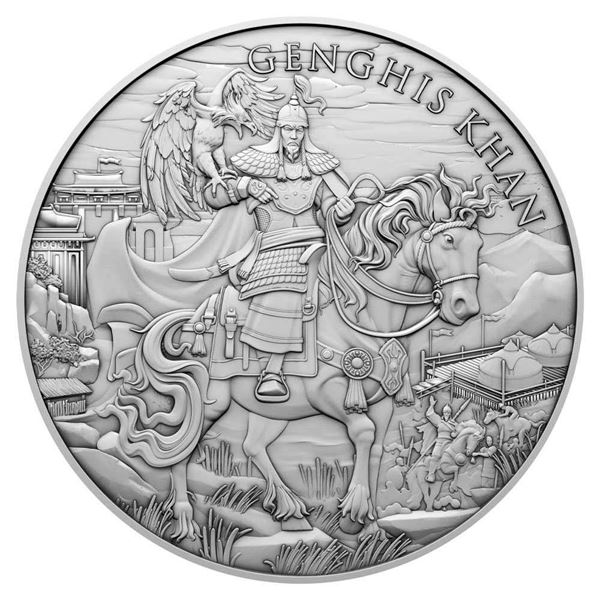 (5) Rolls (100-coins) Genghis Khan Design 1 ozt .999 Silver