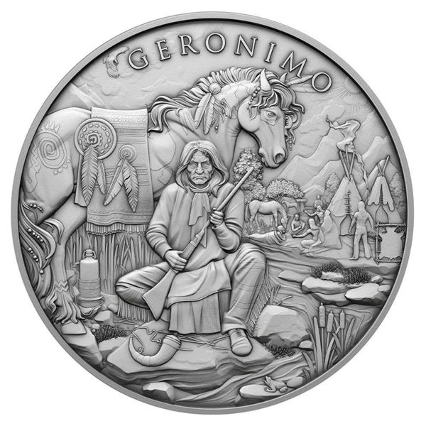 (5) Rolls (100-coins) Geronimo Design 1 ozt .999 Silver