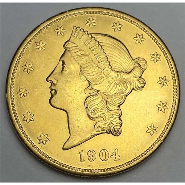 Last Minute! 1904 Gold $20 Liberty Head MS63 Details