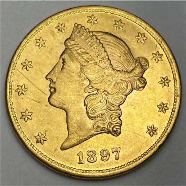 Last Minute! 1897 Gold $20 Liberty Head MS64 Details