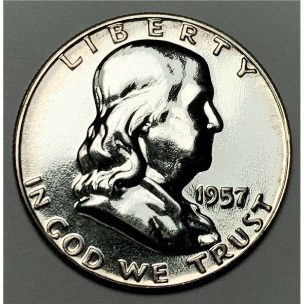 1957 Franklin Silver Half Dollar PF68
