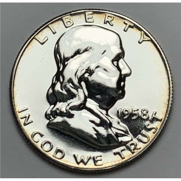 1958 Franklin Silver Half Dollar PF68