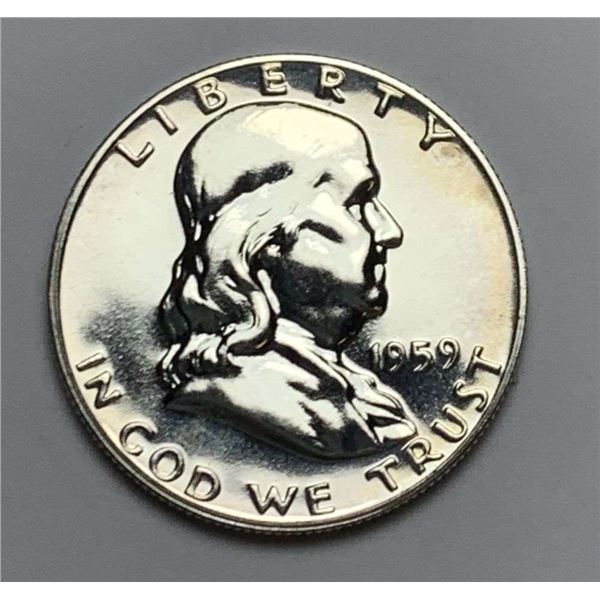 1959 Franklin Silver Half Dollar PF68