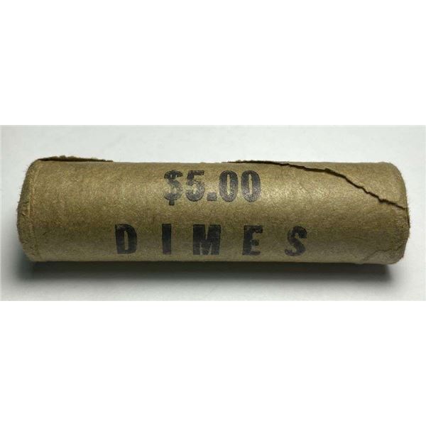 Bank Wrapped Roll (50-coins) Roosevelt Silver Dimes BU