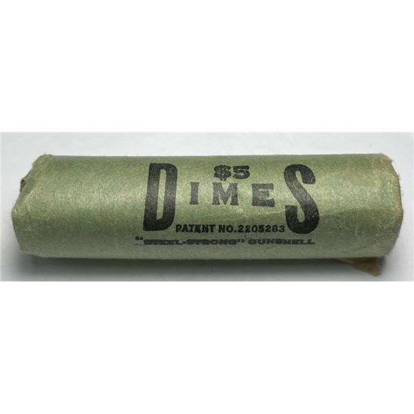 Bank Wrapped Roll (50-coins) Roosevelt Silver Dimes BU