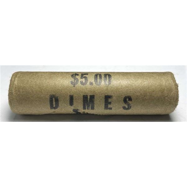 Bank Wrapped Roll (50-coins) Roosevelt Silver Dimes BU