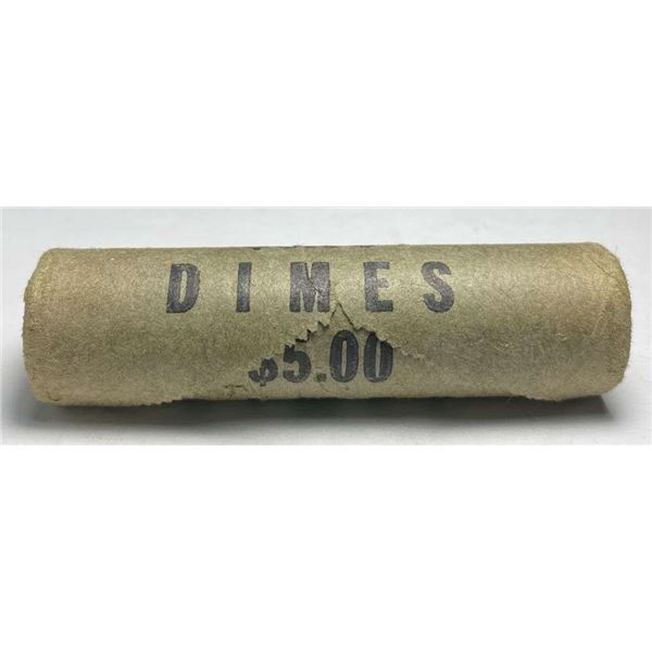Bank Wrapped Roll (50-coins) Roosevelt Silver Dimes BU