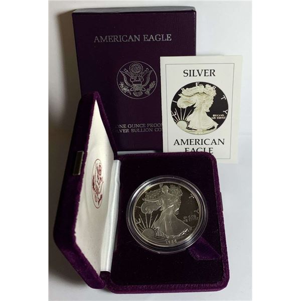 1986-S Proof American Silver Eagle OGP