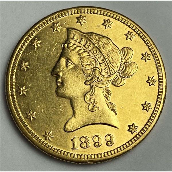 1899 Gold $10 Liberty Head MS63 PL Details