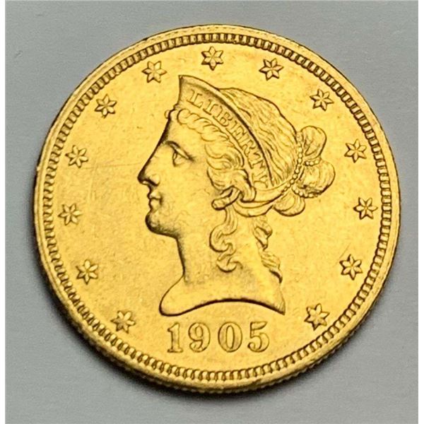 1905 Gold $10 Liberty Head MS63