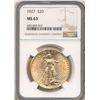 Image 1 : Last Minute! 1927 Gold $20 Saint Gaudens NGC MS63