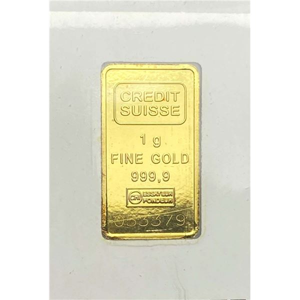 Credit Suisse 1 Gram .9999 Gold Bar