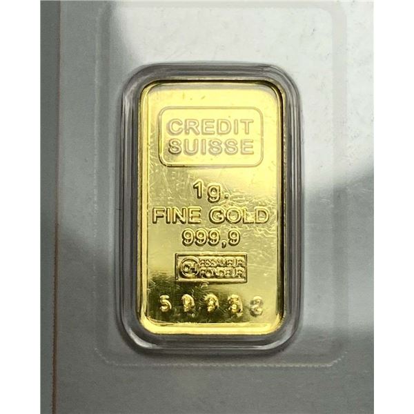 Credit Suisse First Boston 1 Gram .9999 Gold Bar