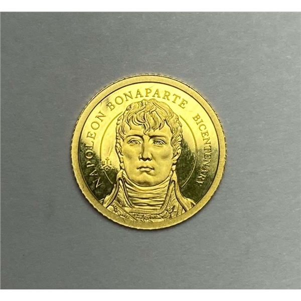 2021 St. Helena Napoleon Bonaparte Bicentennial 1/2g Gold