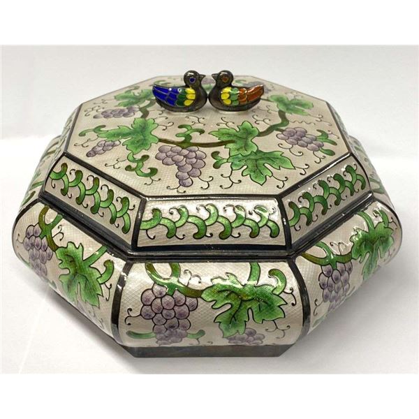 597g Enameled Box With Lid .999 Silver
