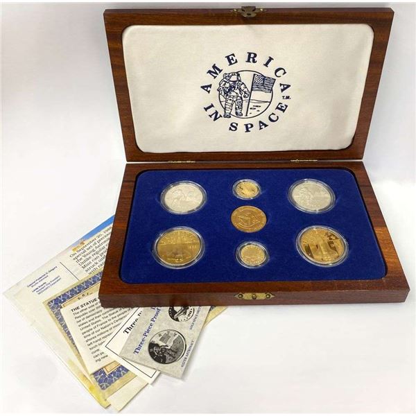 1988 America In Space Gold & Silver Medal Set (7-coins)