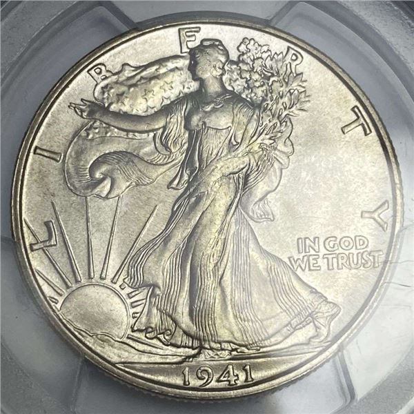 Last Minute! Key Date 1941-S Walking Liberty Silver Half Dollar PCGS MS65