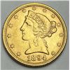 Image 1 : Last Minute! 1894 Gold $5 Liberty Head MS63