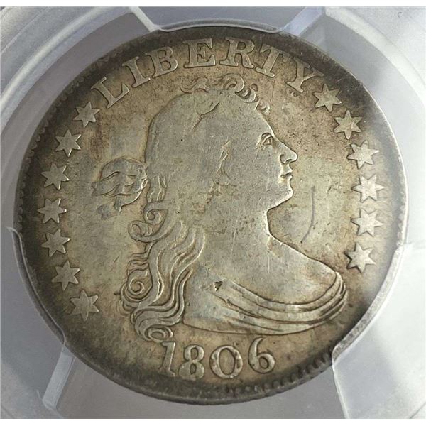 Last Minute! 1806 Draped Bust Silver Quarter PCGS Fine Details