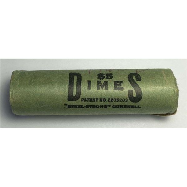 Bank Wrapped Roll (50) 1960-D Roosevelt 90% Silver Dimes Choice BU