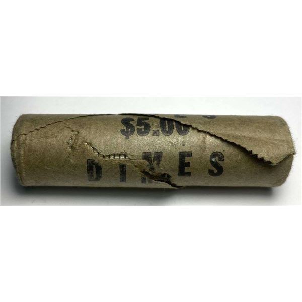 Bank Wrapped Roll (50) Roosevelt 90% Silver Dimes Choice BU