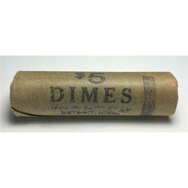 Bank Wrapped Roll (50) Roosevelt 90% Silver Dimes Choice BU