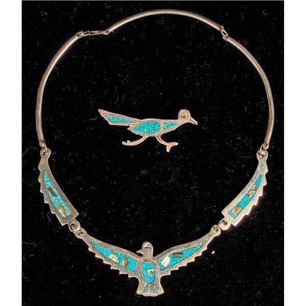 Turquoise Necklace and Pin [178915]