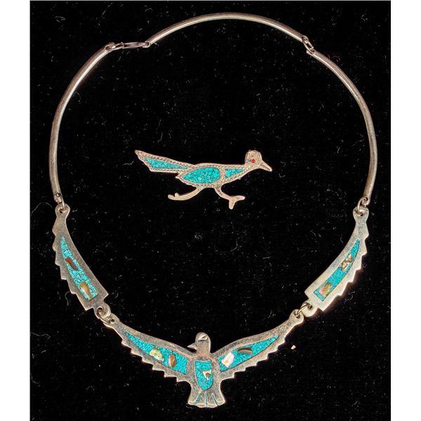 Turquoise Necklace and Pin [178915]