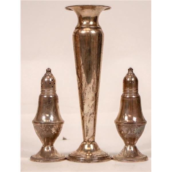 Salt and Pepper Shaker & Candlestick, Sterling, 3 [181416]