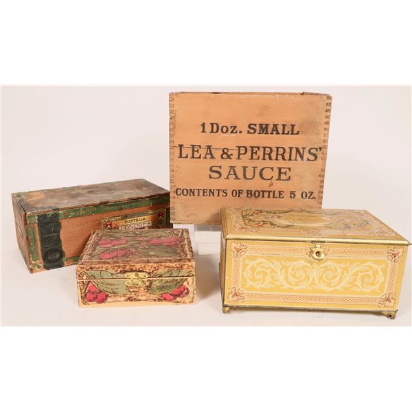 Wood Boxes and 1 Metal Box, 4 Total [181736]