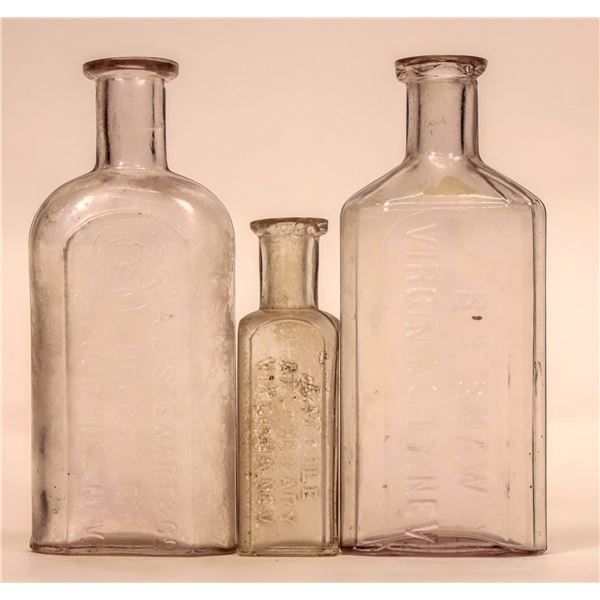 Virginia City/Gold Hill Drug Store Bottles (3) [181608]