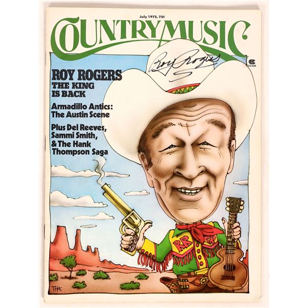 Roy Rogers Autograph on 1975 Country Music Cover [180778]