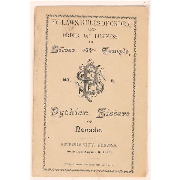 Pythian Sisters of Nevada By Laws Booklet, Rare [181413]