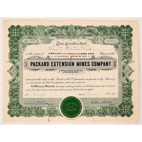 Packard Ext Mines Stock, 1917 [180810]