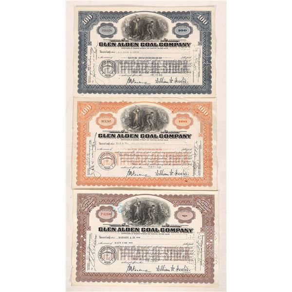 Glen Alden Coal Stocks, 3 Different [180666]
