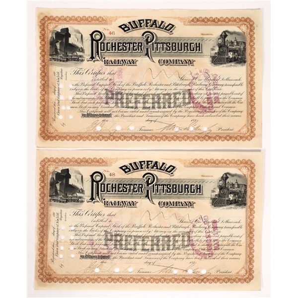 Buffalo, Rochester and Pittsburgh Railway Stocks  (2) [174273]