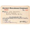 Image 1 : Quincy RR Co pass 1931 [179488]