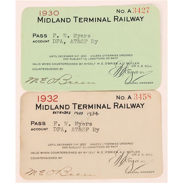 Midland Terminal Railway passes1930/34 [176599]