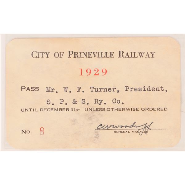 City of Prineville Railway Pass. 1929 [172117]