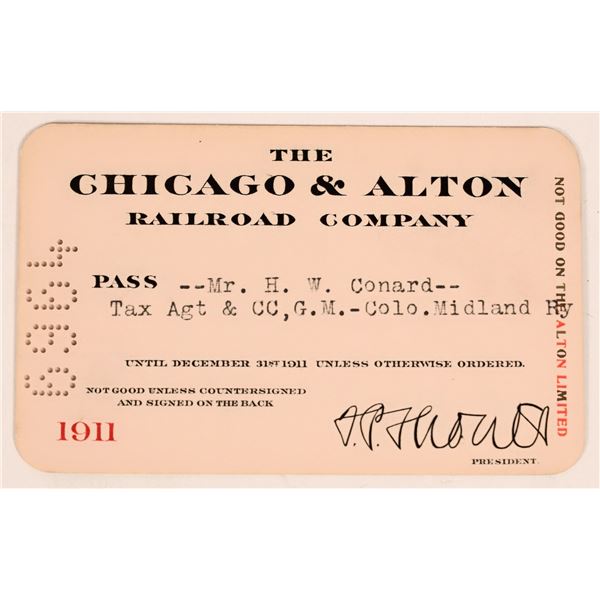 Chicago & Alton Railroad Pass 1911 [179921]