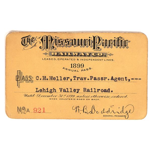 Missouri Pacific Railway Co. Annual Pass, 1899. [179832]