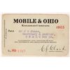 Image 1 : Mobile & Ohio Railroad Pass [179841]