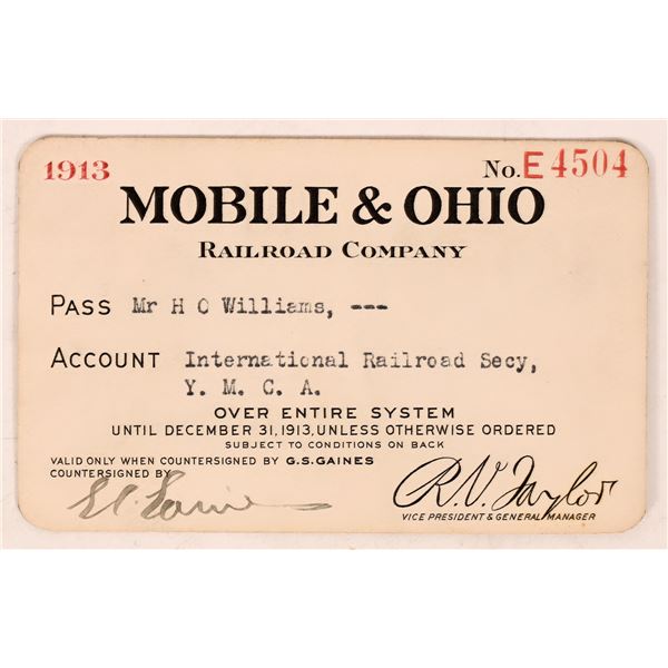 Mobile & Ohio Railroad Pass [179843]